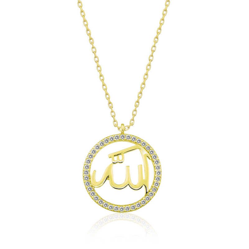 Collar de mujer de plata y oro con la inscripción