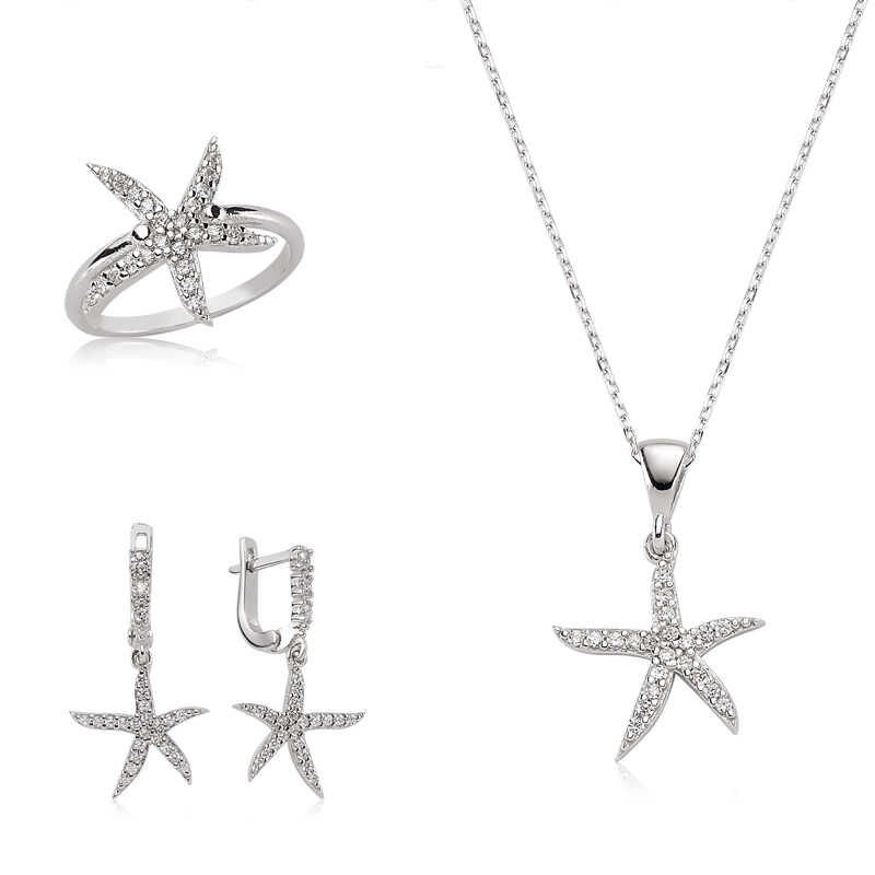 Conjunto de mujer con estrella de mar plateada