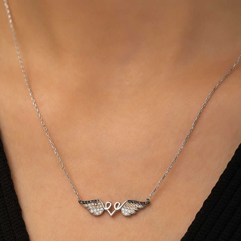 Silver Winged Heart Necklace