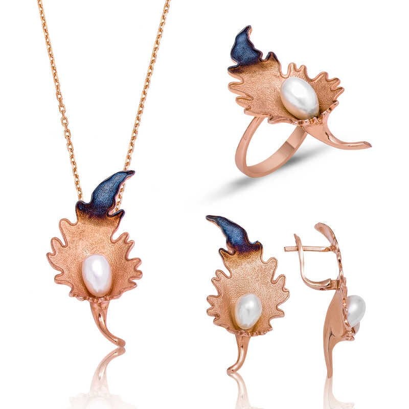 Conjunto de flor de lirio plateado para dama