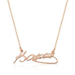Collar de mujer con la firma de Kemal Ataturk en plata rosa