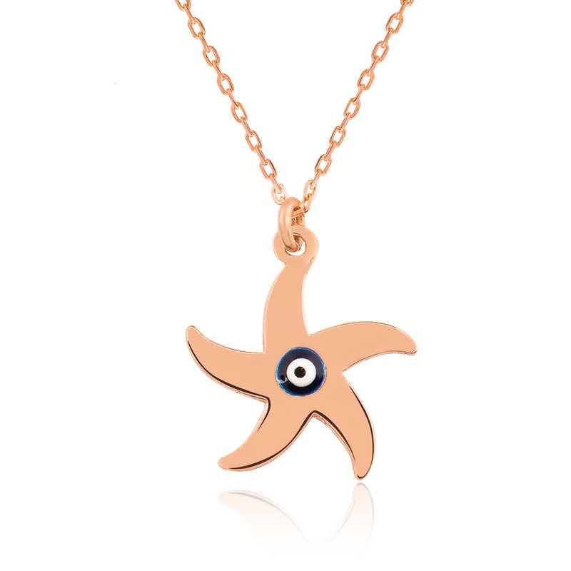 Collar de estrella de mar de plata para mujer