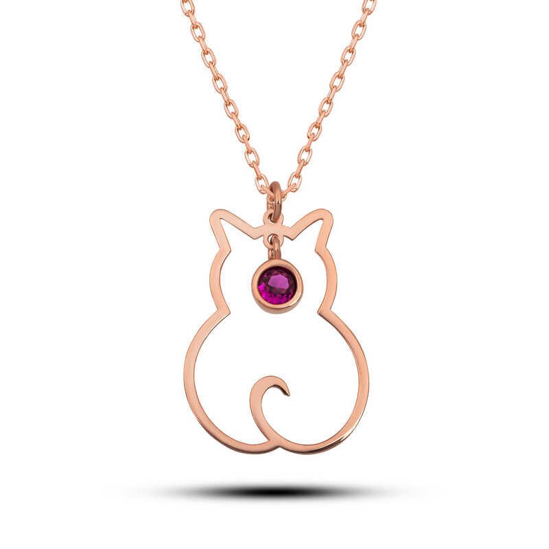 Collar de Catwoman con piedra natal de julio en plata