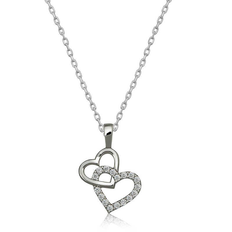 Collar de corazón de plata para mujer