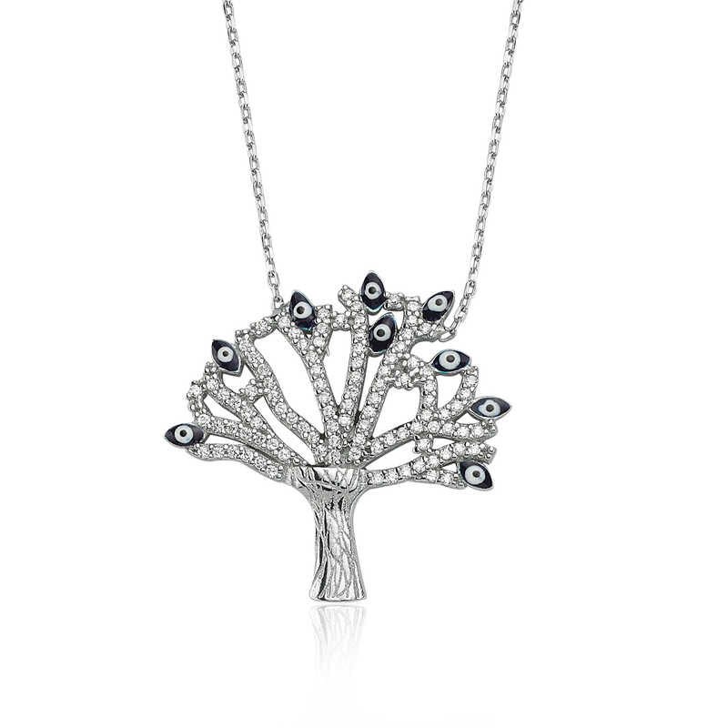 Collar de plata con árbol de los deseos para mujer
