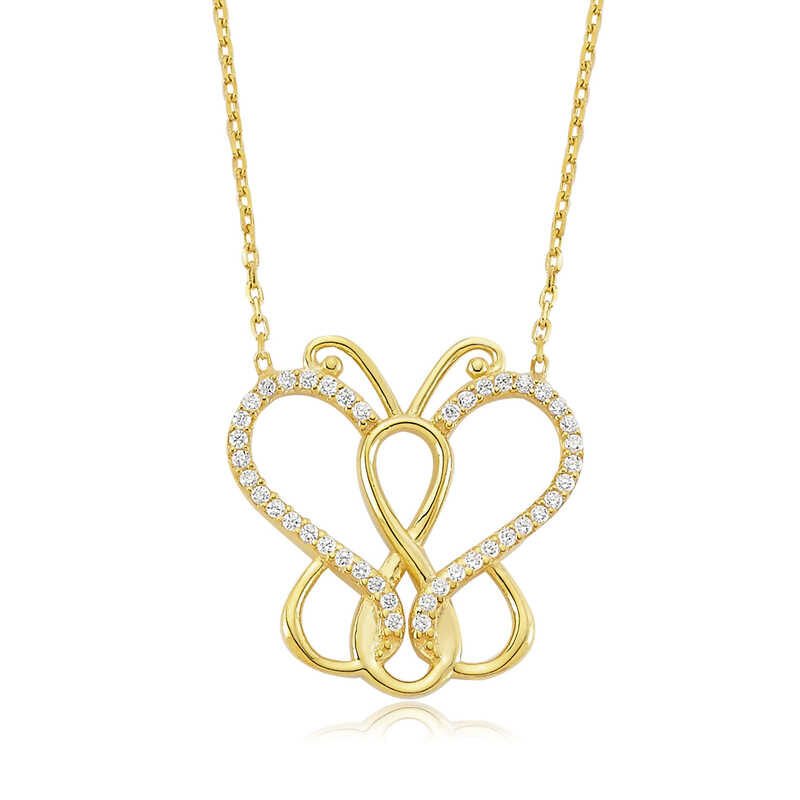 Collar de mariposa infinita de plata para mujer