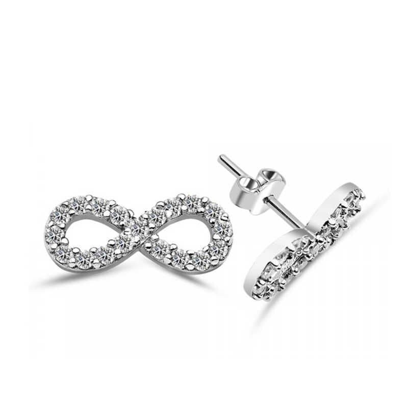 Pendientes de plata con forma de infinito