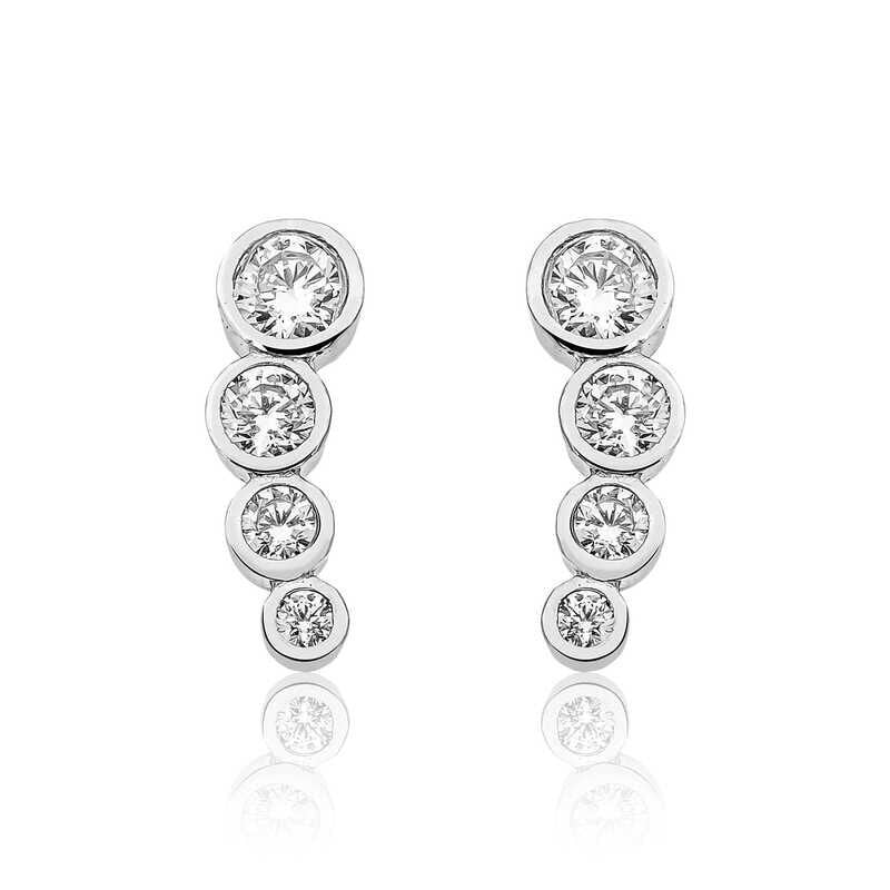 Pendientes de plata de 4 piedras para mujer