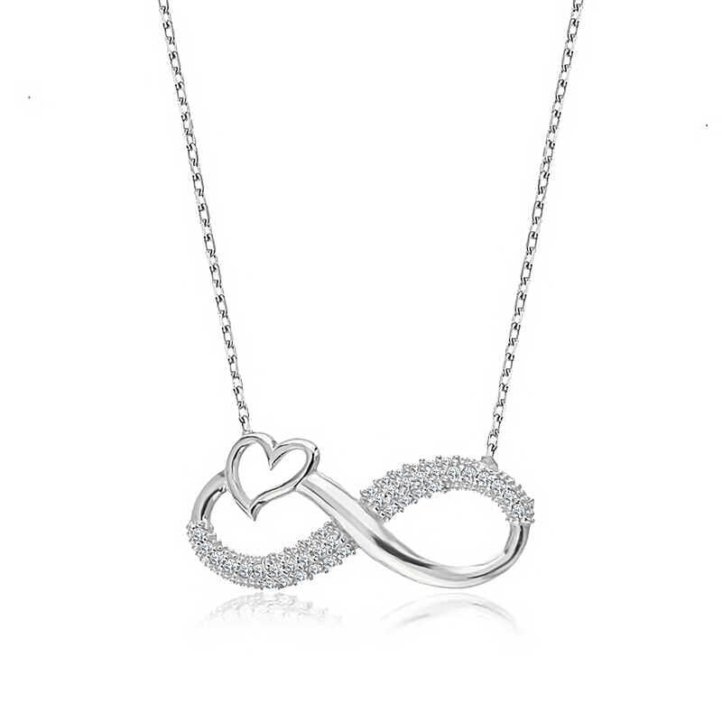 Collar de plata con corazón infinito para mujer