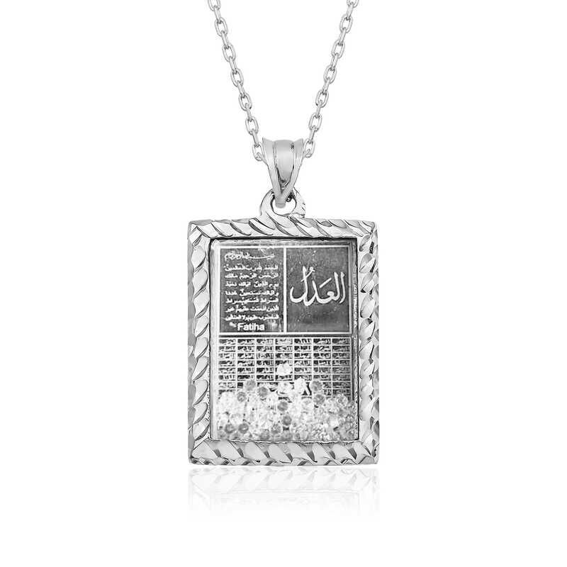 Gümüş Fatiha Ve Esma’ül Hüsna Yazılı Kolye