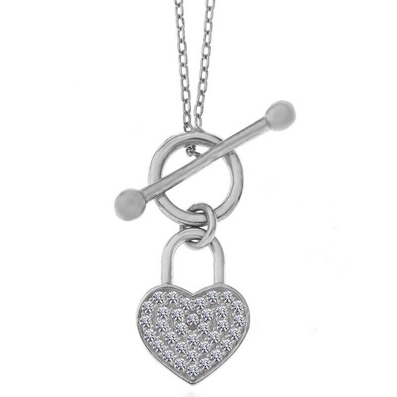 Collar de plata con corazón colgante para mujer