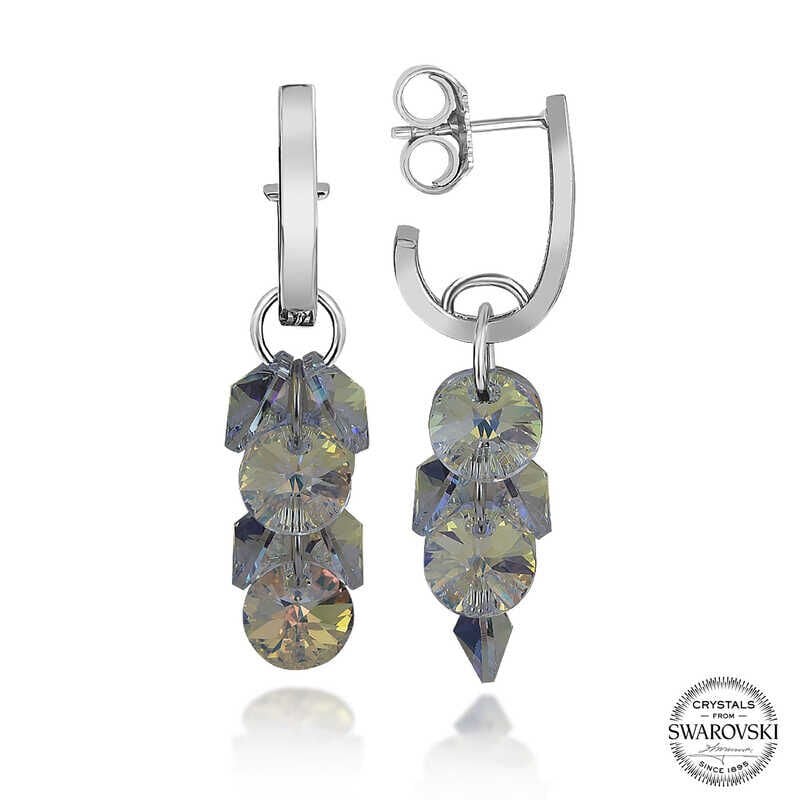 Pendientes colgantes de plata con cristales de Swarovski para mujer