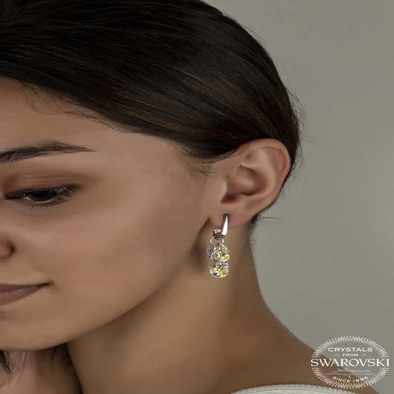 Pendientes colgantes de plata con cristales de Swarovski para mujer
