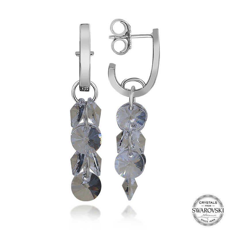 Pendientes colgantes de plata con cristales de Swarovski para mujer