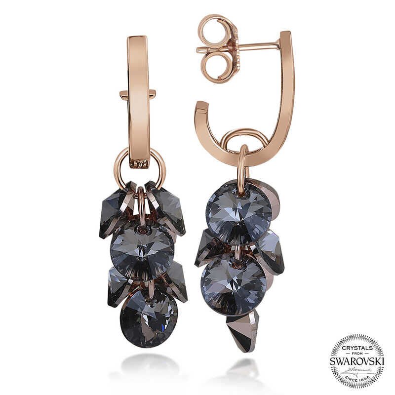 Pendientes colgantes de plata con cristales de Swarovski para mujer