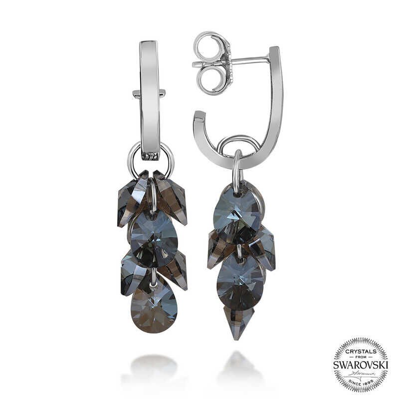 Pendientes colgantes de plata con cristales de Swarovski para mujer