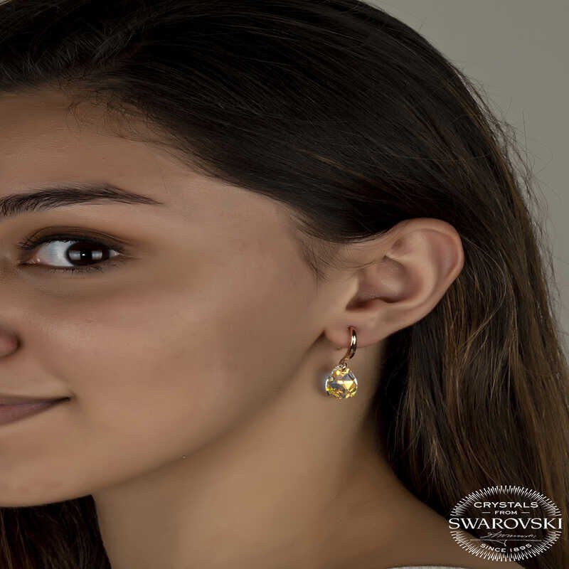 Pendientes colgantes de plata con cristales de Swarovski para mujer