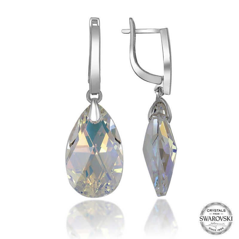 Pendientes colgantes de plata con cristales de Swarovski para mujer