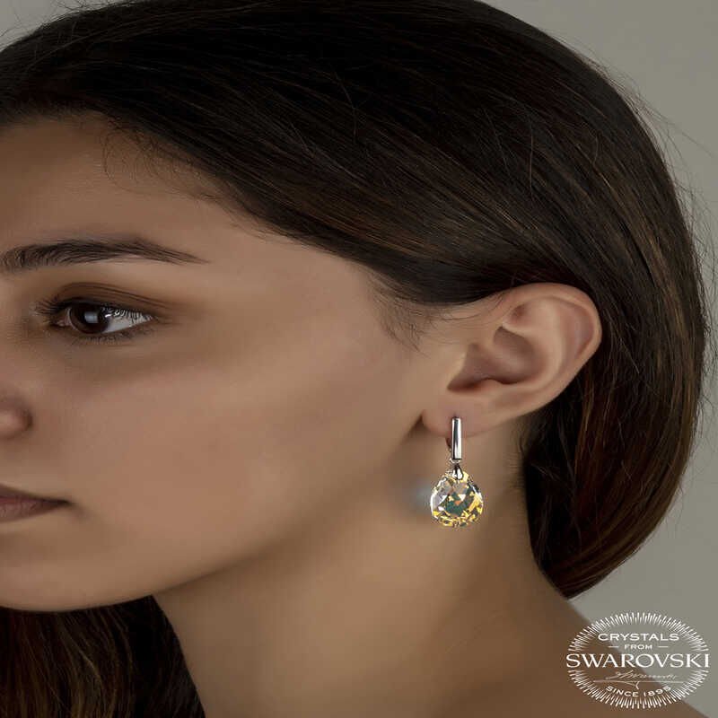 Pendientes colgantes de plata con cristales de Swarovski para mujer