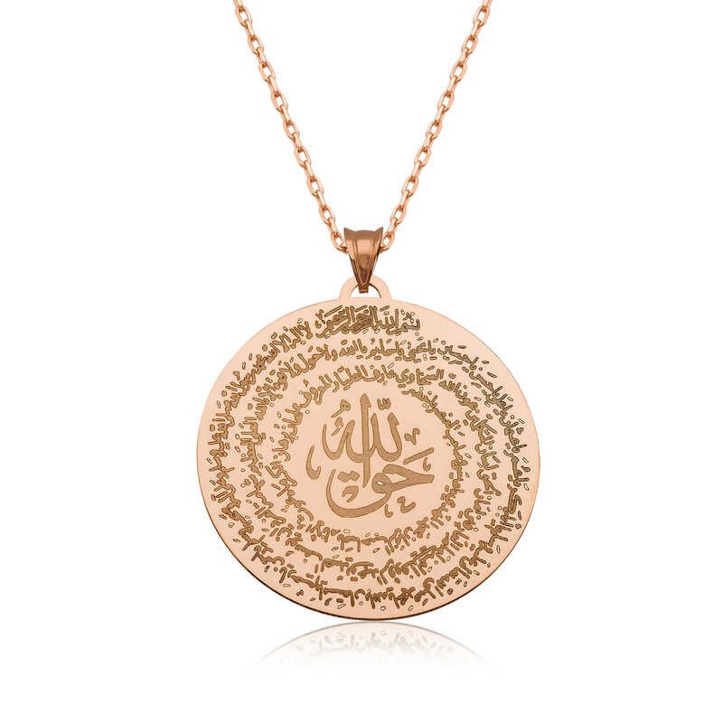 Collar para mujer con sello Hakkani de mano de rosa de plata