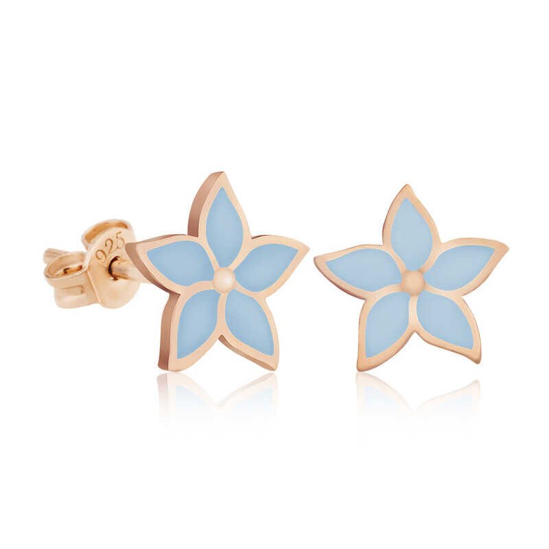 Pendientes de flor de petunia de plata