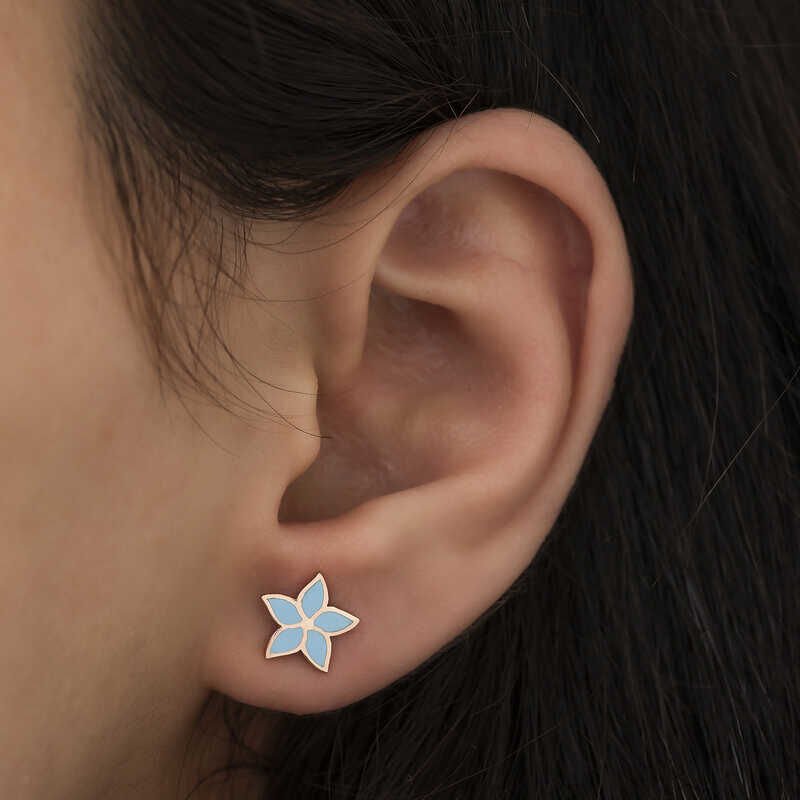 Pendientes de flor de petunia de plata