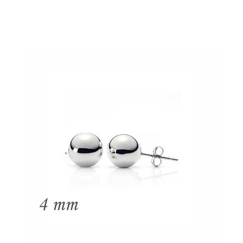 Pendiente de bola de plata - 4 mm