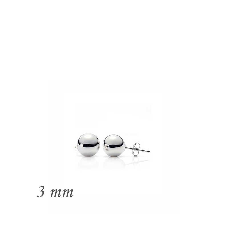 Pendiente de bola de plata - 3 mm