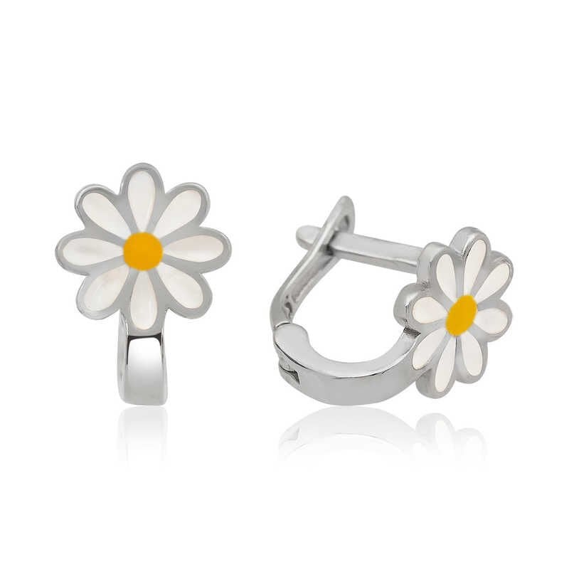 Pendientes Silver Daisy para niños