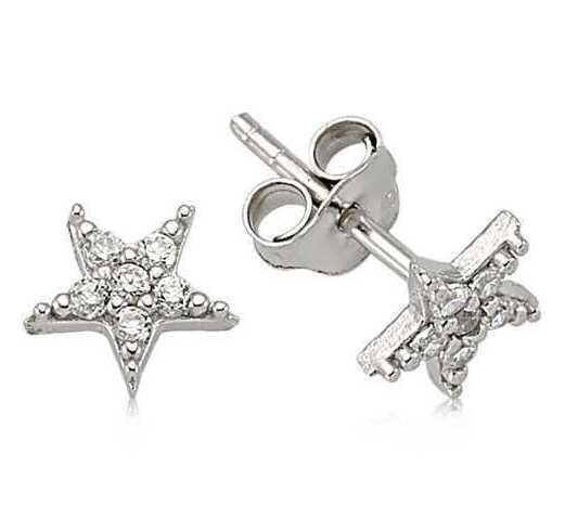 Pendientes de estrella de plata