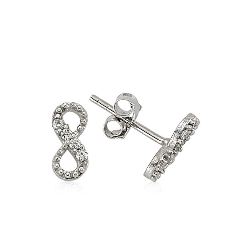 Pendientes de plata con tachuelas infinitas