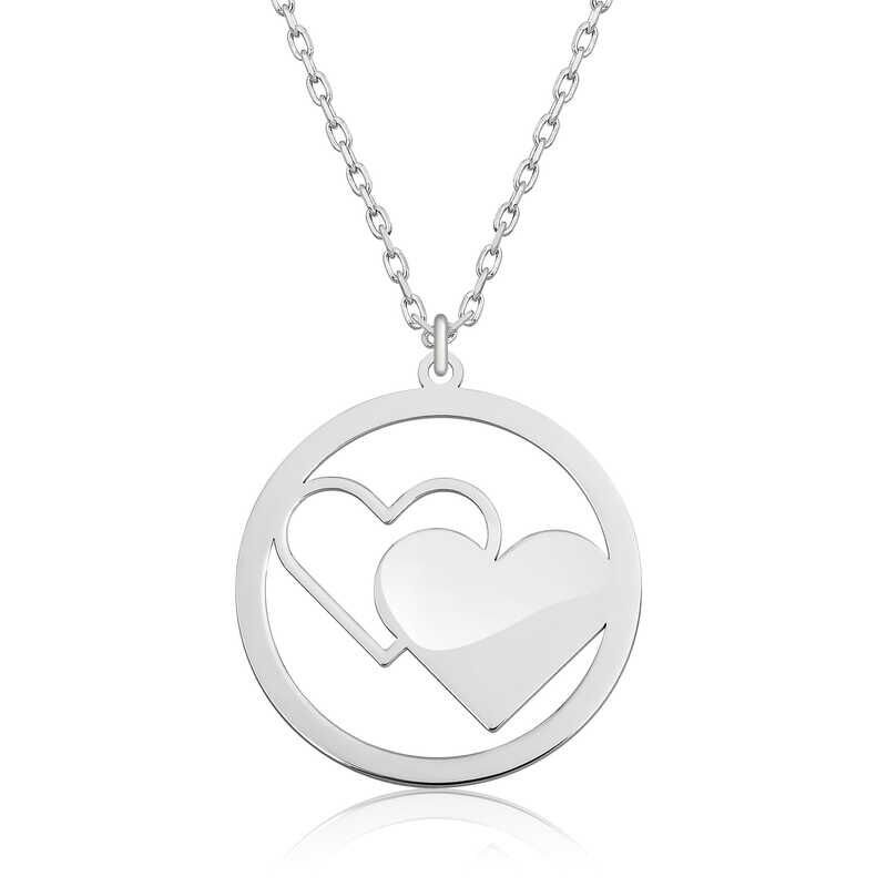Collar de corazón de plata para mujer