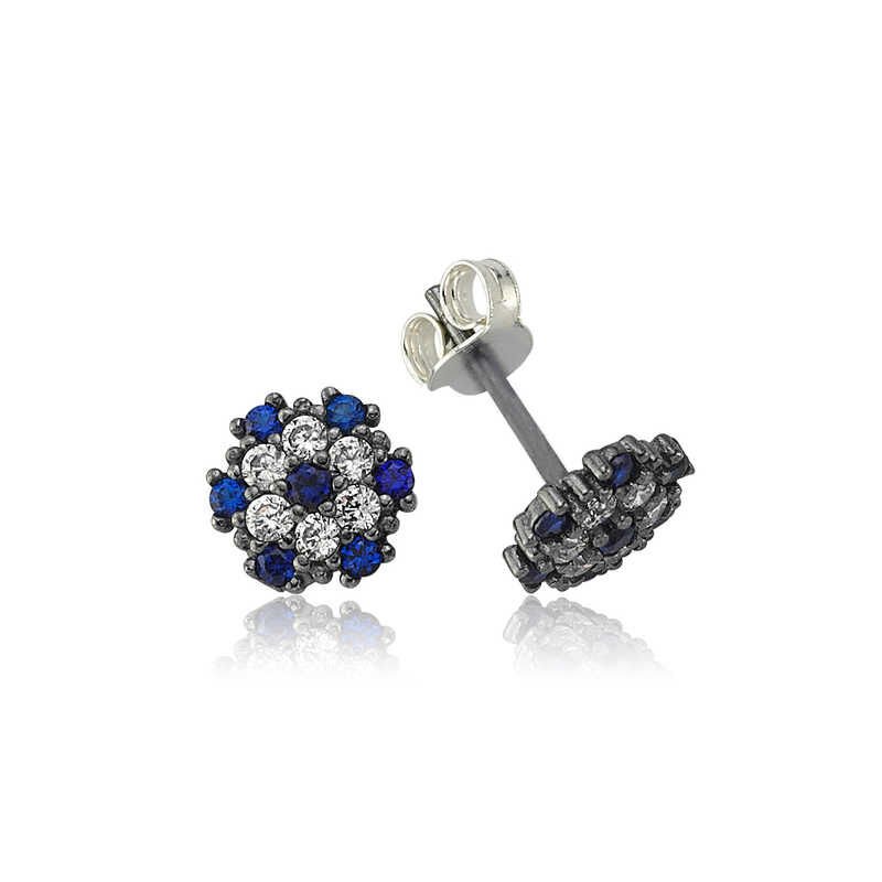 Pendientes de plata con forma de flor de ojo malvado