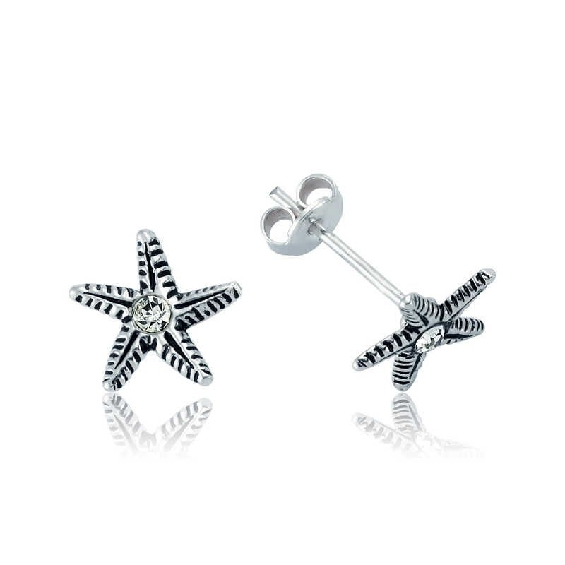 Silver Starfish Stud Earrings