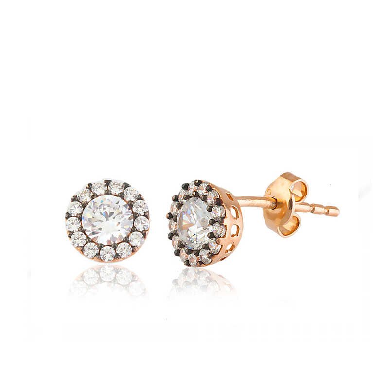 Silver Diamond Mounted Stud Earrings