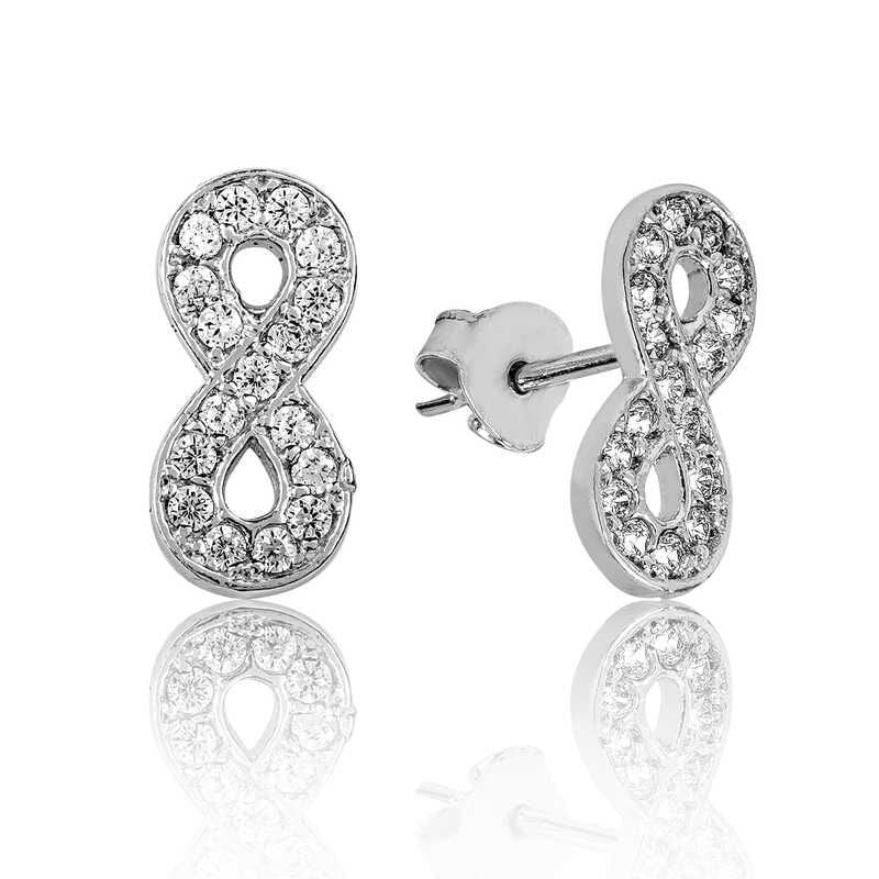 Pendientes de plata con forma de infinito