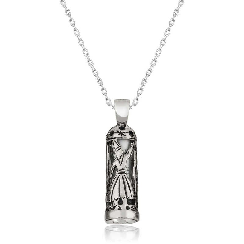 Collar Cevşen-ül Kebir con estampado derviche giratorio de plata