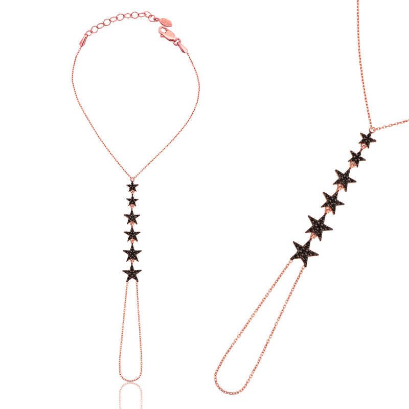 Silver Rose Star Shahmaran Women's Bracelet