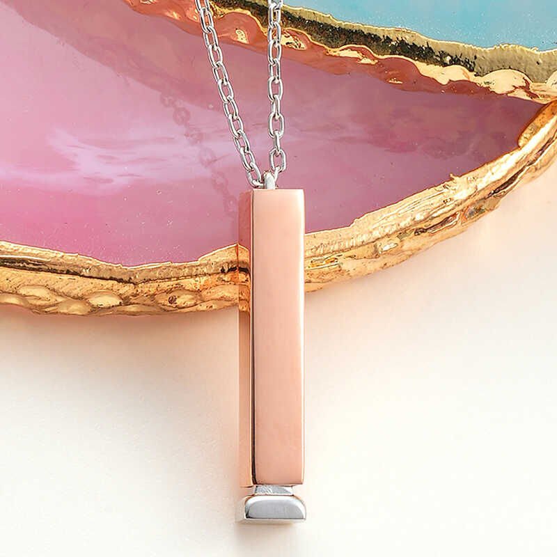 Silver Name Writable Openable Bar Necklace for Women