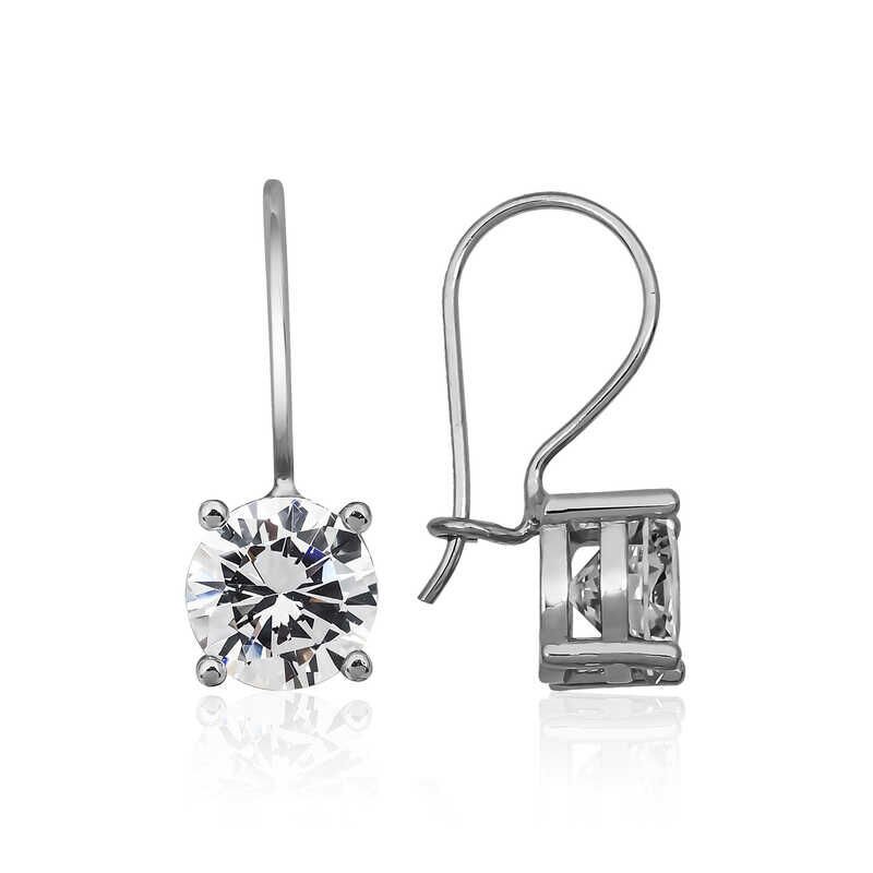 Silver Dangle Single Stone Earring