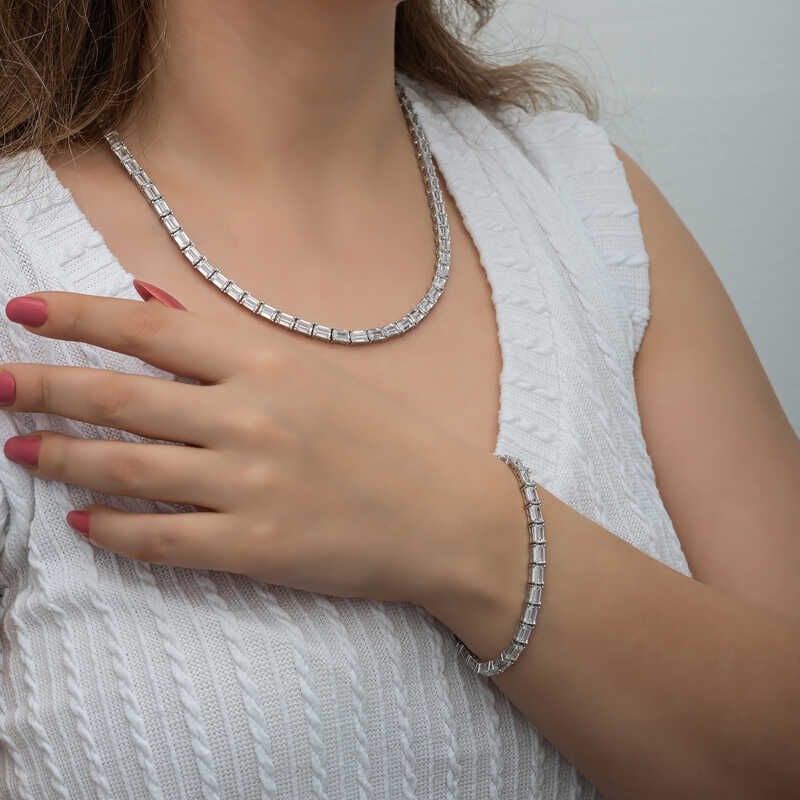 Silver White Stone Waterway Women's Set