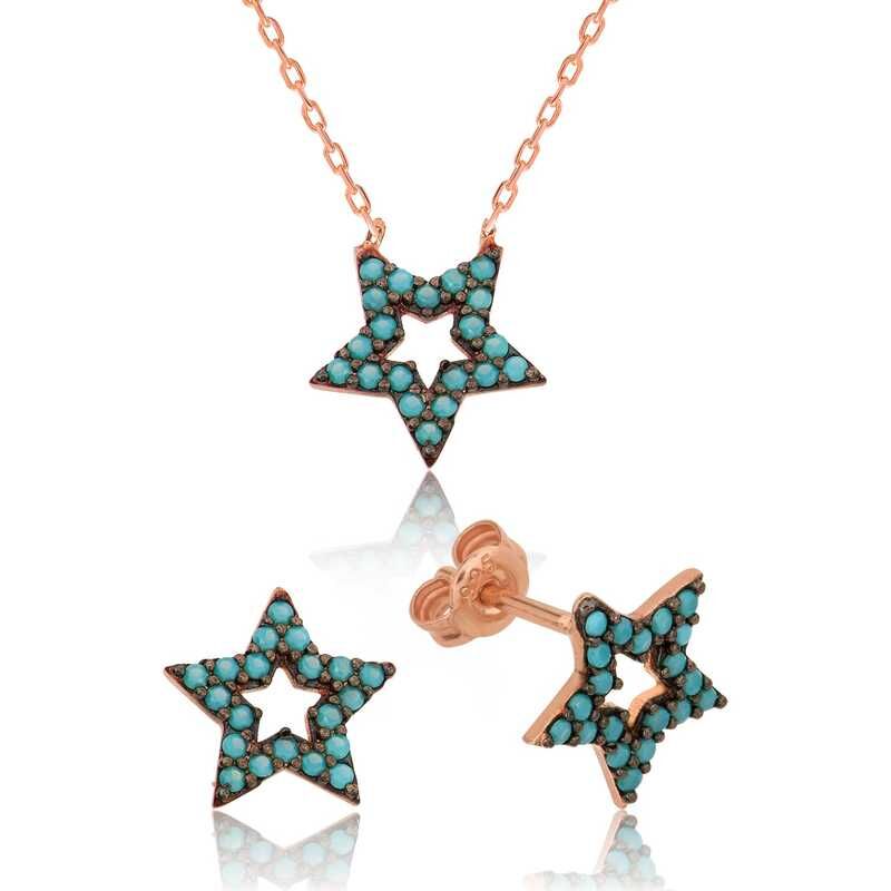 Silver Blue Star Women Set