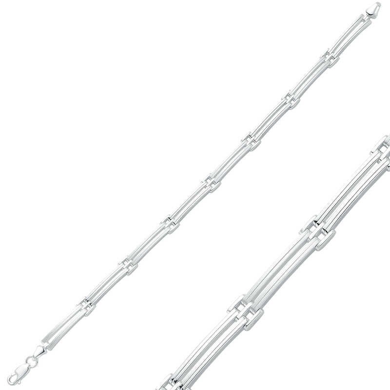 Silver Double Row Men's Bracelet