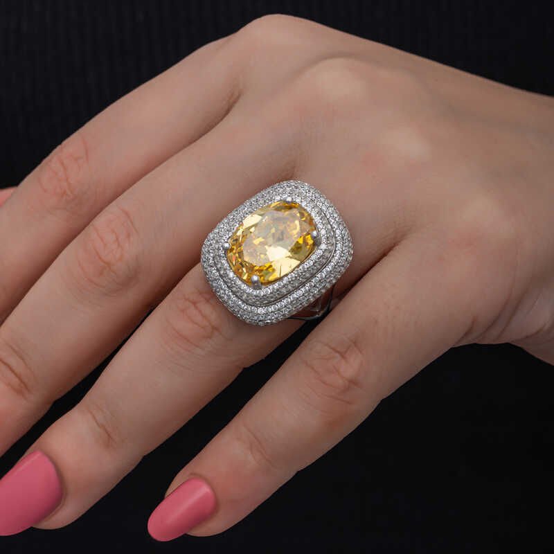 Silver Citrine Stone Women's Ring