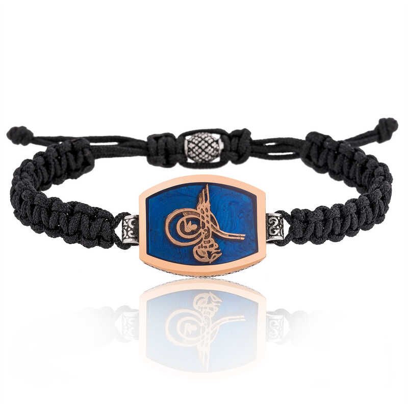Silver Tughra Macrame Men's Bracelet