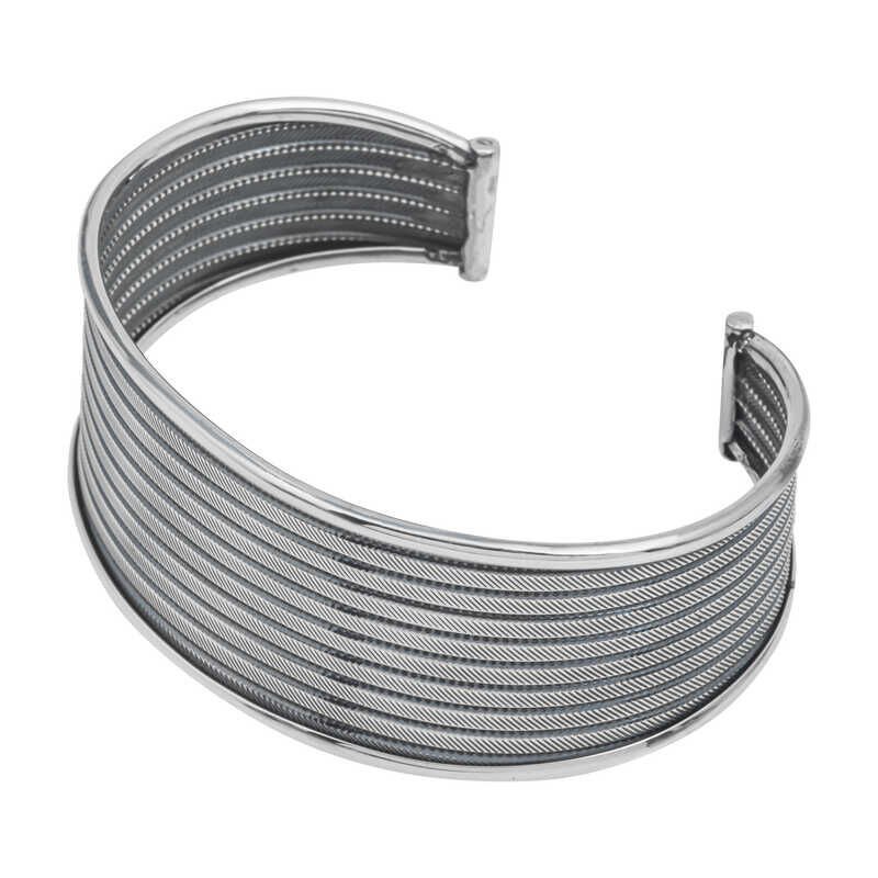Silver Antique Patterned Women's Bracelet