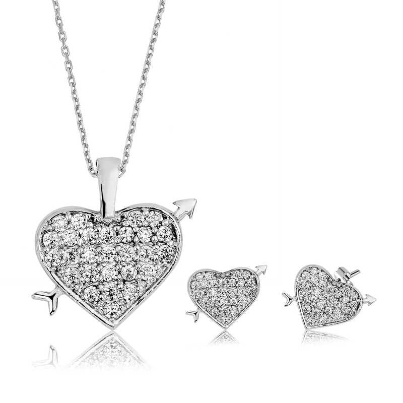 Silver Heart Women Set