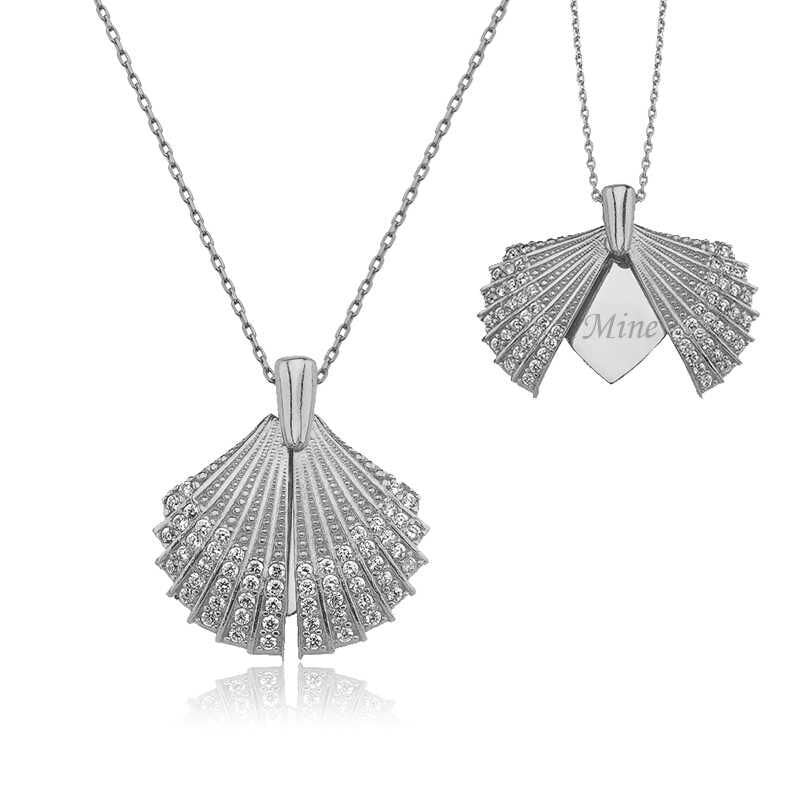 Silver Personalized Oyster Women's Necklace