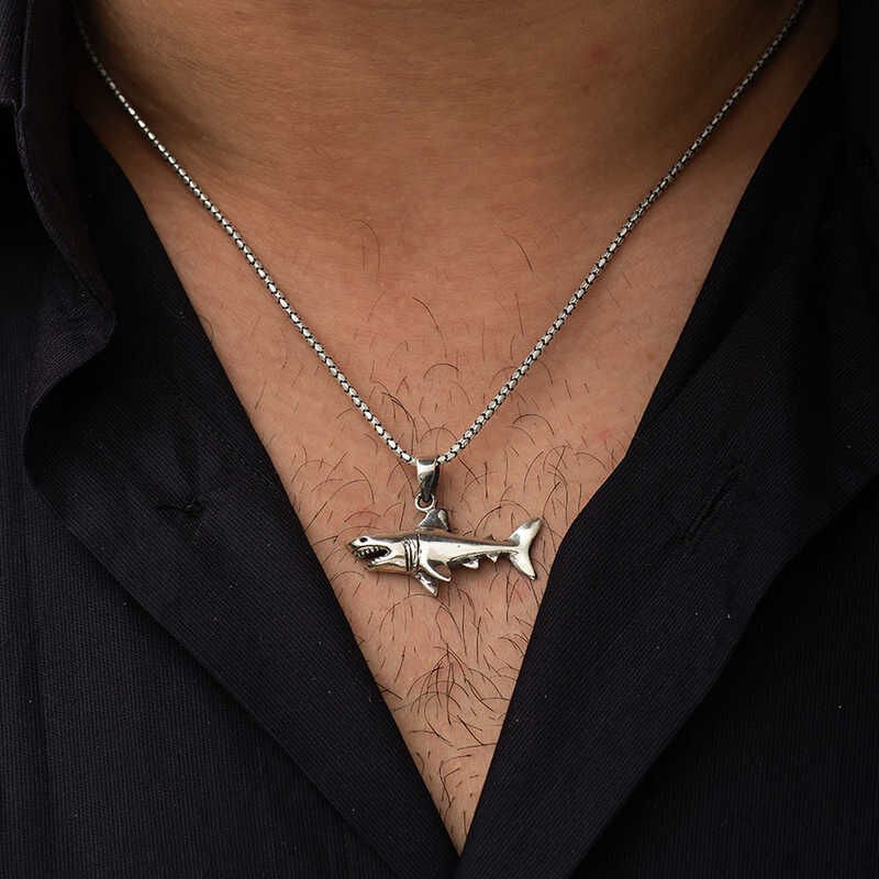 Silver Shark Necklace