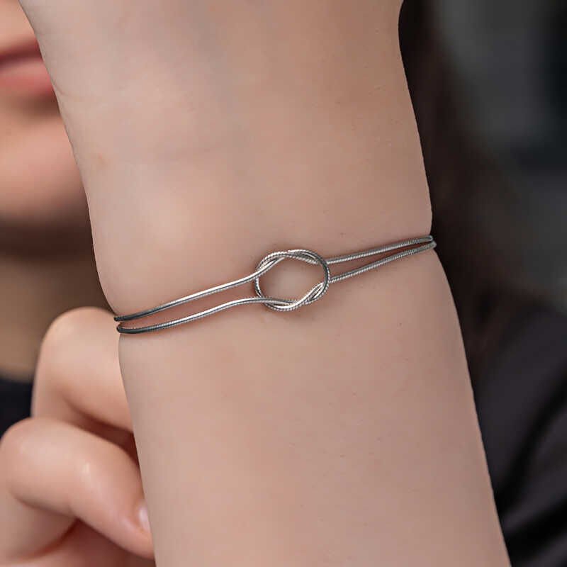 Silver Love Knot Women's Bracelet